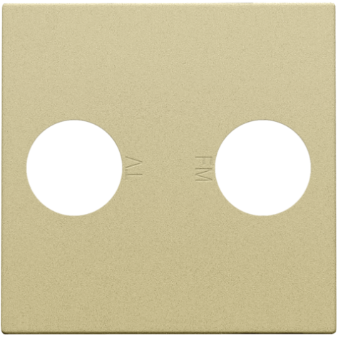 Set de finition avec 2 connexions coaxiales simples pour TV et FM, couleur gold coated