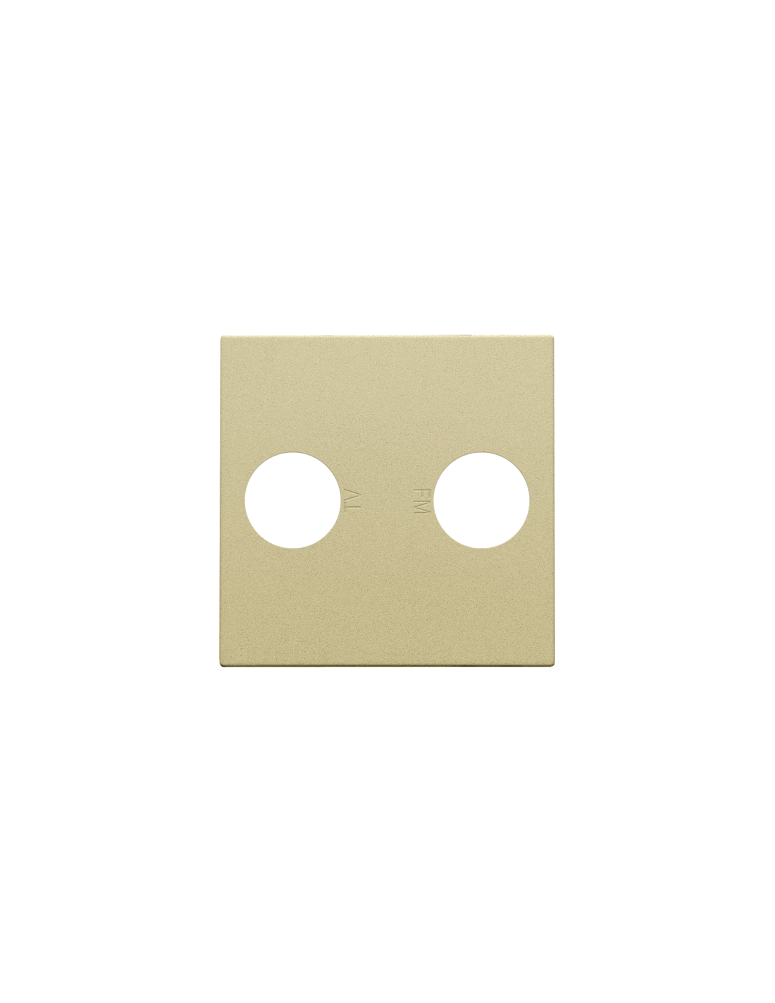 Set de finition avec 2 connexions coaxiales simples pour TV et FM, couleur gold coated