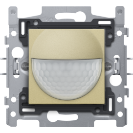 Détecteur de mouvement, 230 V, 8 m, 180°, détecteur mural, pour boîte d'encastrement, couleur gold coated