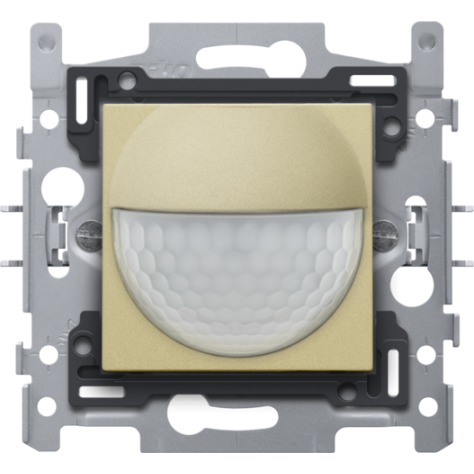 Détecteur de mouvement, 230 V, 8 m, 180°, détecteur mural, pour boîte d'encastrement, couleur gold coated