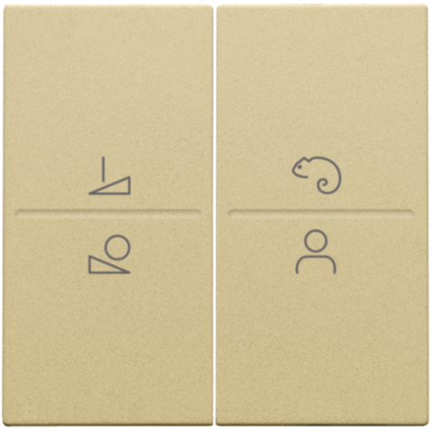 Set de finition pour un interrupteur ou un bouton-poussoir sans fil avec 4 boutons de commande et une commande de LED, couleur gold coated