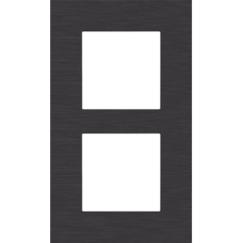 Plaque de recouvrement double, entraxe de 60 mm, verticale, couleur Niko Pure alu black brushed