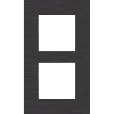 Plaque de recouvrement double, entraxe de 60 mm, verticale, couleur Niko Pure alu black brushed Plaque de recouvrement double, entraxe de 60 mm, verticale, couleur Niko Pure alu black brushed