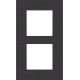 Plaque de recouvrement double, entraxe de 60 mm, verticale, couleur Niko Pure alu black brushed