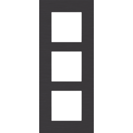 Plaque de recouvrement triple, entraxe de 60 mm, verticale, couleur Niko Pure alu black brushed