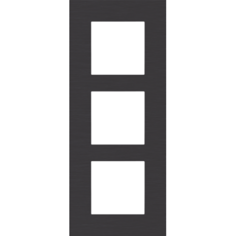 Plaque de recouvrement triple, entraxe de 60 mm, verticale, couleur Niko Pure alu black brushed Plaque de recouvrement triple, entraxe de 60 mm, verticale, couleur Niko Pure alu black brushed