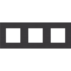 Plaque de recouvrement triple, entraxe de 71 mm, couleur Niko Pure alu black brushed