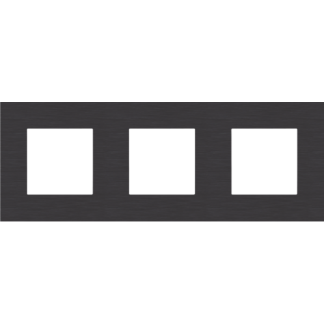 Plaque de recouvrement triple, entraxe de 71 mm, couleur Niko Pure alu black brushed Plaque de recouvrement triple, entraxe de 71 mm, couleur Niko Pure alu black brushed