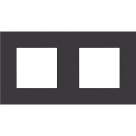 Plaque de recouvrement double avec un entraxe de 71 mm, couleur Niko Pure alu black brushed