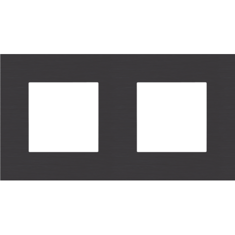 Plaque de recouvrement double avec un entraxe de 71 mm, couleur Niko Pure alu black brushed Plaque de recouvrement double avec un entraxe de 71 mm, couleur Niko Pure alu black brushed