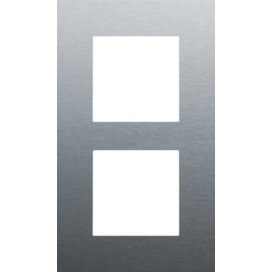 Plaque de recouvrement double, entraxe de 60 mm, verticale, couleur Niko Pure alu blue grey brushed