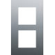 Plaque de recouvrement double, entraxe de 60 mm, verticale, couleur Niko Pure alu blue grey brushed