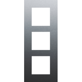 Plaque de recouvrement triple, entraxe de 60 mm, verticale, couleur Niko Pure alu blue grey brushed