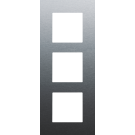 Plaque de recouvrement triple, entraxe de 60 mm, verticale, couleur Niko Pure alu blue grey brushed Plaque de recouvrement triple, entraxe de 60 mm, verticale, couleur Niko Pure alu blue grey brushed