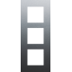 Plaque de recouvrement triple, entraxe de 60 mm, verticale, couleur Niko Pure alu blue grey brushed
