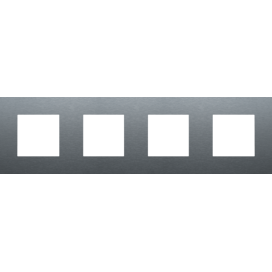 Plaque de recouvrement quadruple, entraxe de 71 mm, couleur Niko Pure alu blue grey brushed