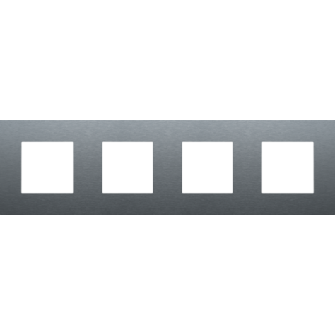 Plaque de recouvrement quadruple, entraxe de 71 mm, couleur Niko Pure alu blue grey brushed Plaque de recouvrement quadruple, entraxe de 71 mm, couleur Niko Pure alu blue grey brushed