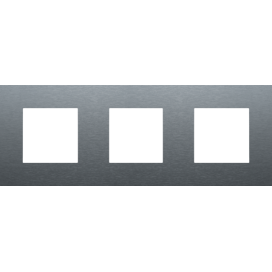 Plaque de recouvrement triple, entraxe de 71 mm, couleur Niko Pure alu blue grey brushed