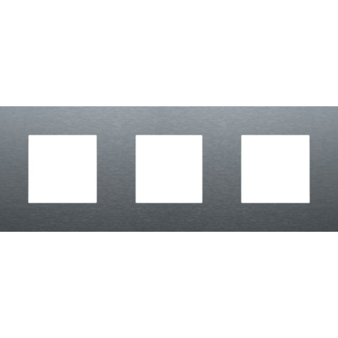Plaque de recouvrement triple, entraxe de 71 mm, couleur Niko Pure alu blue grey brushed Plaque de recouvrement triple, entraxe de 71 mm, couleur Niko Pure alu blue grey brushed