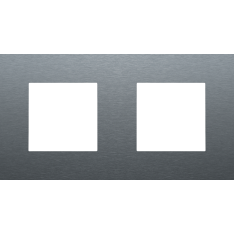 Plaque de recouvrement double avec un entraxe de 71 mm, couleur Niko Pure alu blue grey brushed Plaque de recouvrement double avec un entraxe de 71 mm, couleur Niko Pure alu blue grey brushed