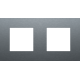 Plaque de recouvrement double avec un entraxe de 71 mm, couleur Niko Pure alu blue grey brushed