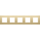 Plaque de recouvrement quintuple, entraxe de 71 mm, couleur Niko Pure alu gold brushed