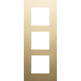 Plaque de recouvrement triple, entraxe de 60 mm, verticale, couleur Niko Pure alu gold brushed