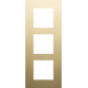 Plaque de recouvrement triple, entraxe de 60 mm, verticale, couleur Niko Pure alu gold brushed