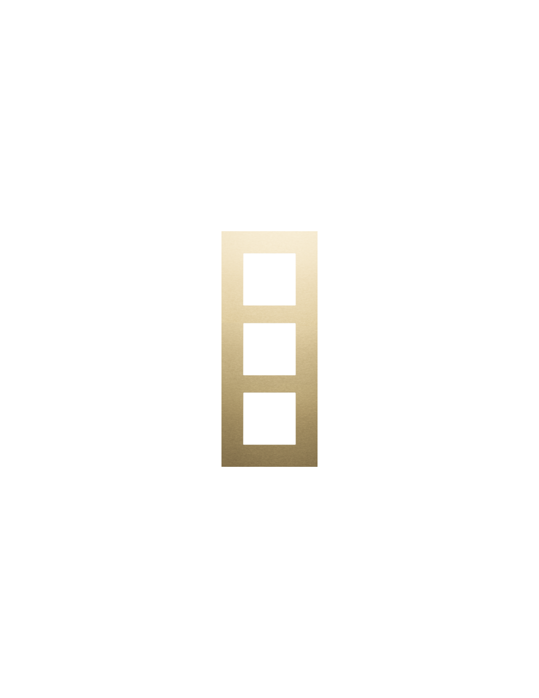 Plaque de recouvrement triple, entraxe de 60 mm, verticale, couleur Niko Pure alu gold brushed