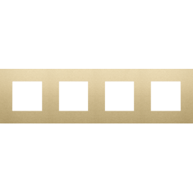 Plaque de recouvrement quadruple, entraxe de 71 mm, couleur Niko Pure alu gold brushed
