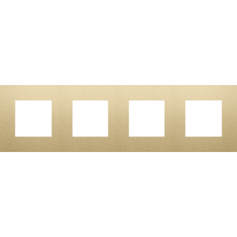 Plaque de recouvrement quadruple, entraxe de 71 mm, couleur Niko Pure alu gold brushed