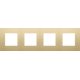 Plaque de recouvrement quadruple, entraxe de 71 mm, couleur Niko Pure alu gold brushed