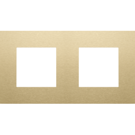 Plaque de recouvrement double avec un entraxe de 71 mm, couleur Niko Pure alu gold brushed