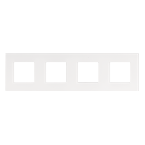 Plaque de recouvrement quadruple, entraxe de 71 mm, couleur Niko Pure liquid snow white