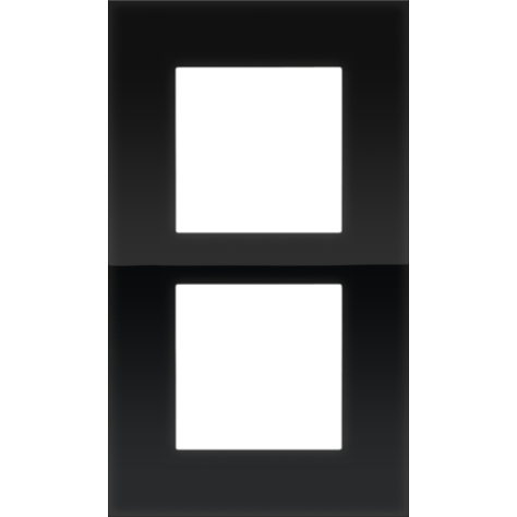 Plaque de recouvrement double, entraxe de 60 mm, verticale, couleur Niko Pure liquid black Plaque de recouvrement double, entraxe de 60 mm, verticale, couleur Niko Pure liquid black