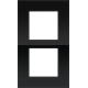 Plaque de recouvrement double, entraxe de 60 mm, verticale, couleur Niko Pure liquid black