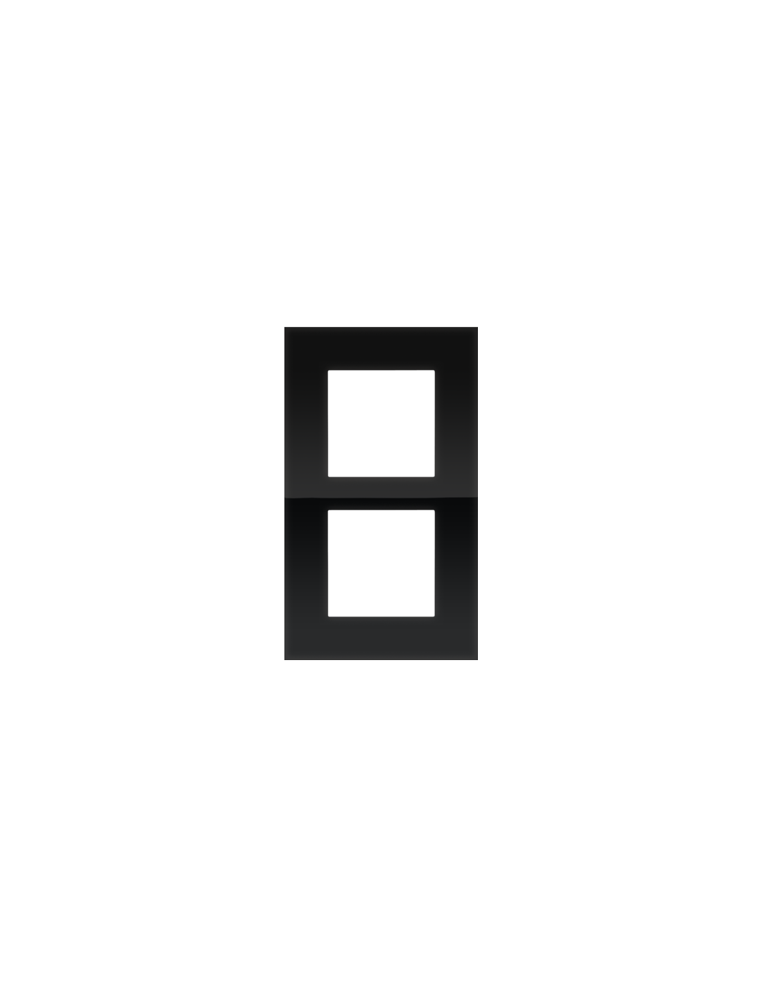 Plaque de recouvrement double, entraxe de 60 mm, verticale, couleur Niko Pure liquid black