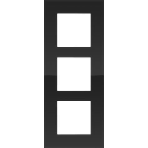 Plaque de recouvrement triple, entraxe de 60 mm, verticale, couleur Niko Pure liquid black Plaque de recouvrement triple, entraxe de 60 mm, verticale, couleur Niko Pure liquid black