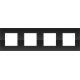 Plaque de recouvrement quadruple, entraxe de 71 mm, couleur Niko Pure liquid black