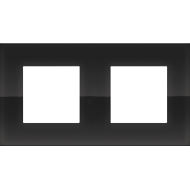 Plaque de recouvrement double avec un entraxe de 71 mm, couleur Niko Pure liquid black