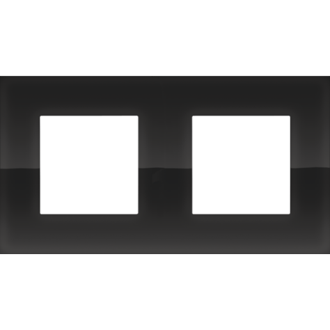 Plaque de recouvrement double avec un entraxe de 71 mm, couleur Niko Pure liquid black Plaque de recouvrement double avec un entraxe de 71 mm, couleur Niko Pure liquid black