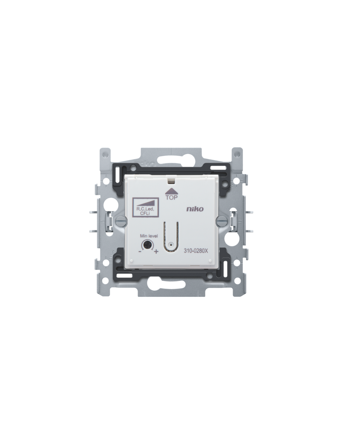 Socle pour variateur à bouton-poussoir à encastrer 2 – 100 W, connexion à 3 fils