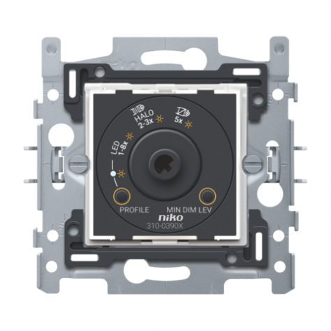 Socle pour variateur universel plus à bouton rotatif avec déparasitage TCC, à 2 fils, 3 – 300 W