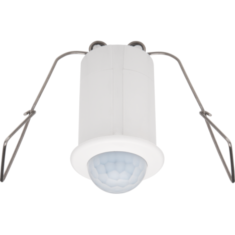 Détecteur de présence, 230 V, 9,5 m, IP65, mini, pour montage encastré, couleur blanc