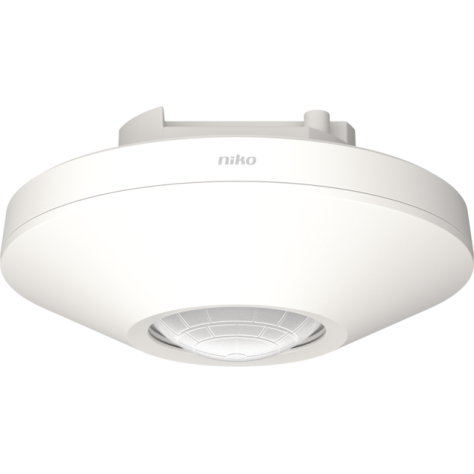 Détecteur de mouvement M34HC, KNX®, 5 canaux, 15-20 m, plafond grande hauteur, pour boîte d'encastrement, couleur blanc