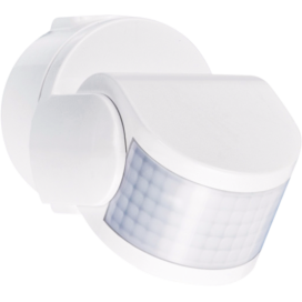 Détecteur de mouvement, 230 V, 12 m, 200°, IP55, pour montage mural ou encastrement, pour montage en saillie, couleur blanc