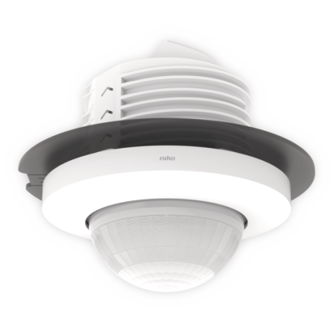 Détecteur de présence P41LR, 230 V, secondaire, 32-37 m, pour montage encastré (SnapFit), couleur blanc