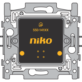 Platine murale simple avec socle pour Niko Home Control, 60 x 71 mm, fixation par griffes