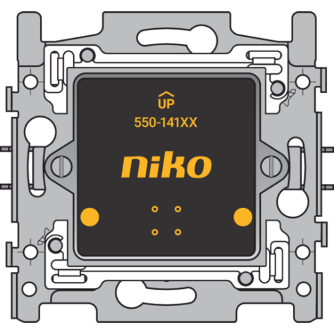 Platine murale simple avec socle pour Niko Home Control, 60 x 71 mm, fixation par griffes