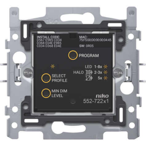 Variateur connecté, socle, 3-200 W, 2 fils, 60 x 71 mm, fixation par griffes, Zigbee®